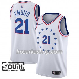 Dres Philadelphia 76ers Joel Embiid 21 Nike 2018-19 Bijela Swingman - Dječji